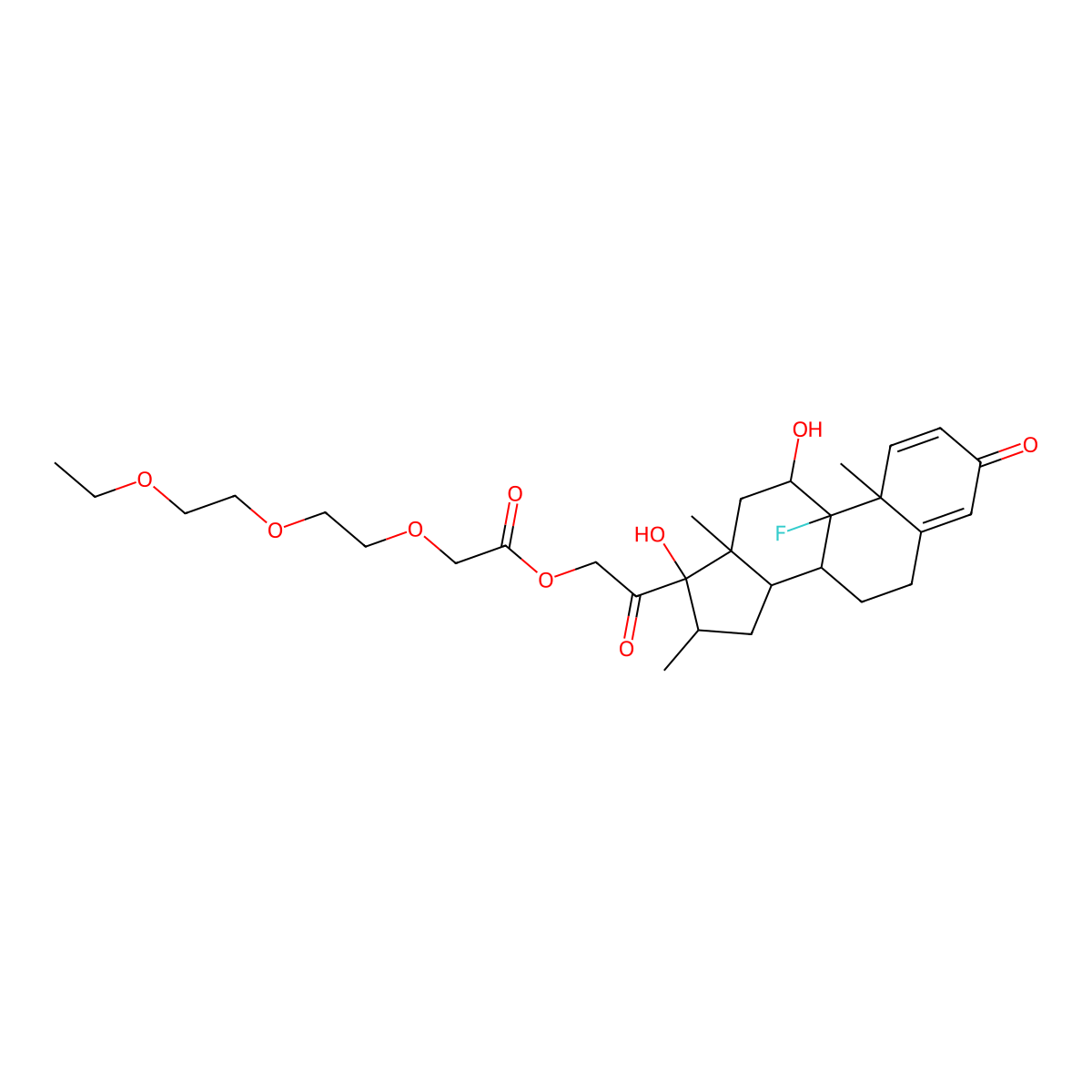 9-Fluoro-11beta,17-dihydroxy-16alpha-methyl-3,20-dioxopregna-1,4-dien-21-yl 2-[2-(2-ethoxyethoxy)ethoxy]acetate molecular structure, CAS 7743-96-6