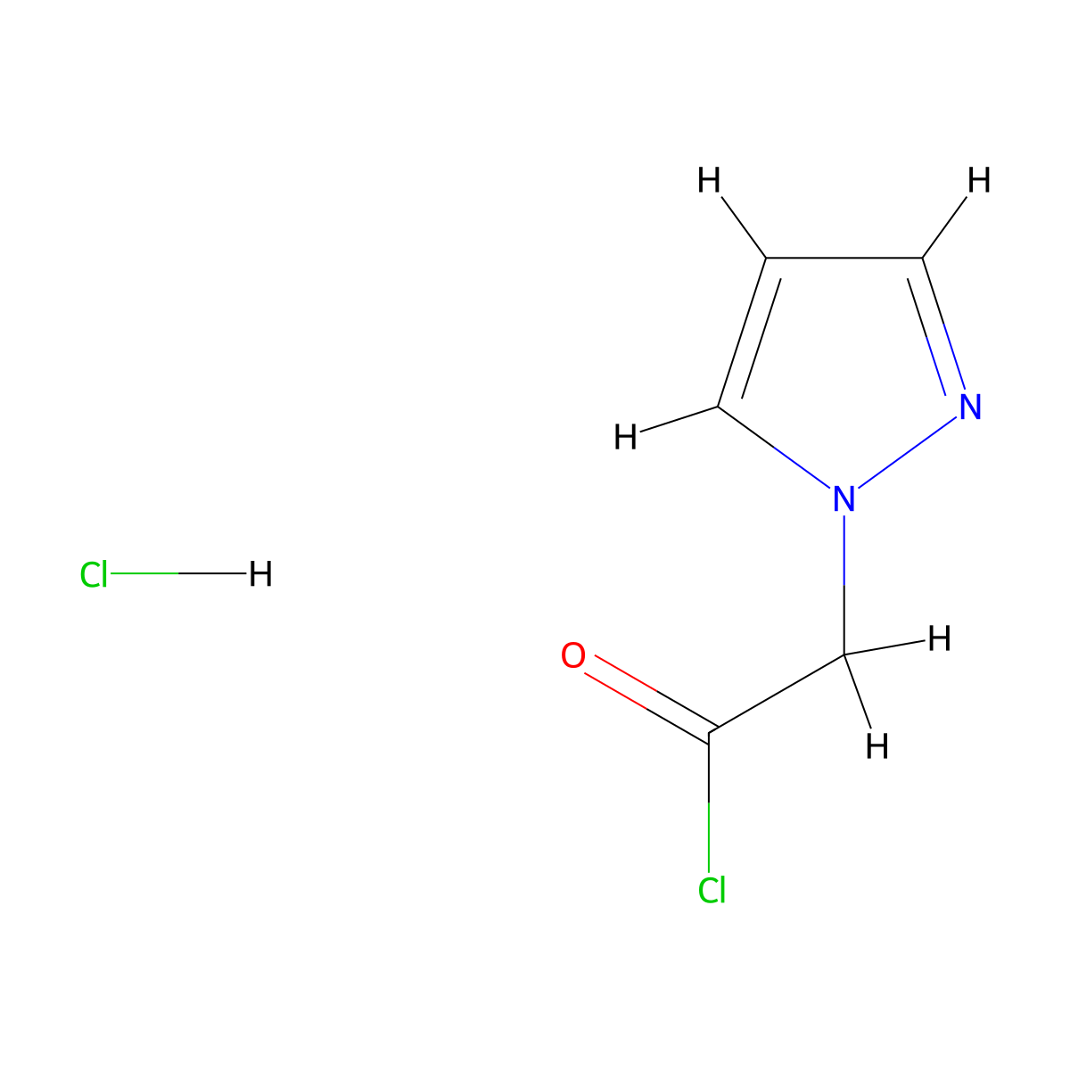 2-(1H-pyrazol-1-yl)acetyl chloride hydrochloride molecular structure, CAS 77433-05-7