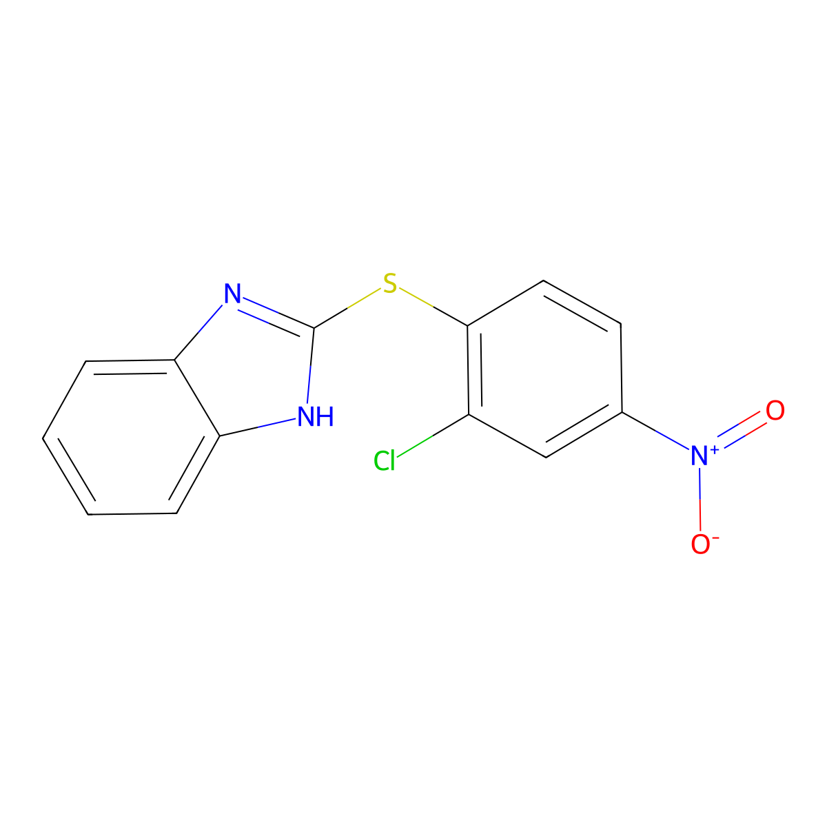 2-(2-chloro-4-nitrophenyl)sulfanyl-1H-benzimidazole molecular structure, CAS 77436-85-2
