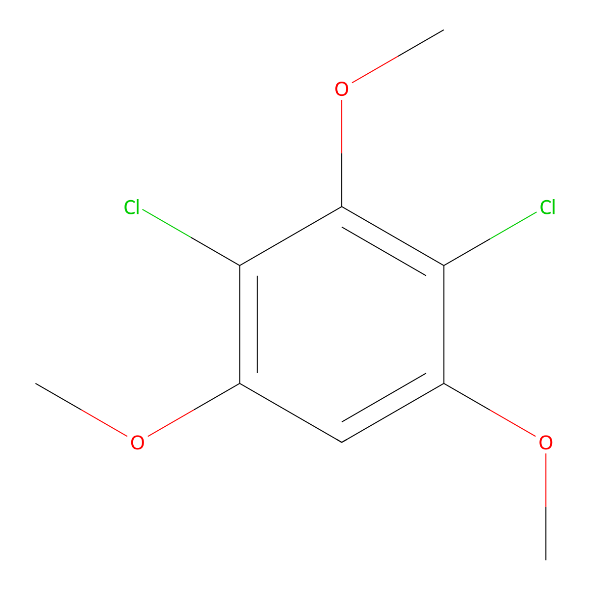 2,4-Dichloro-1,3,5-trimethoxybenzene molecular structure, CAS 77440-84-7