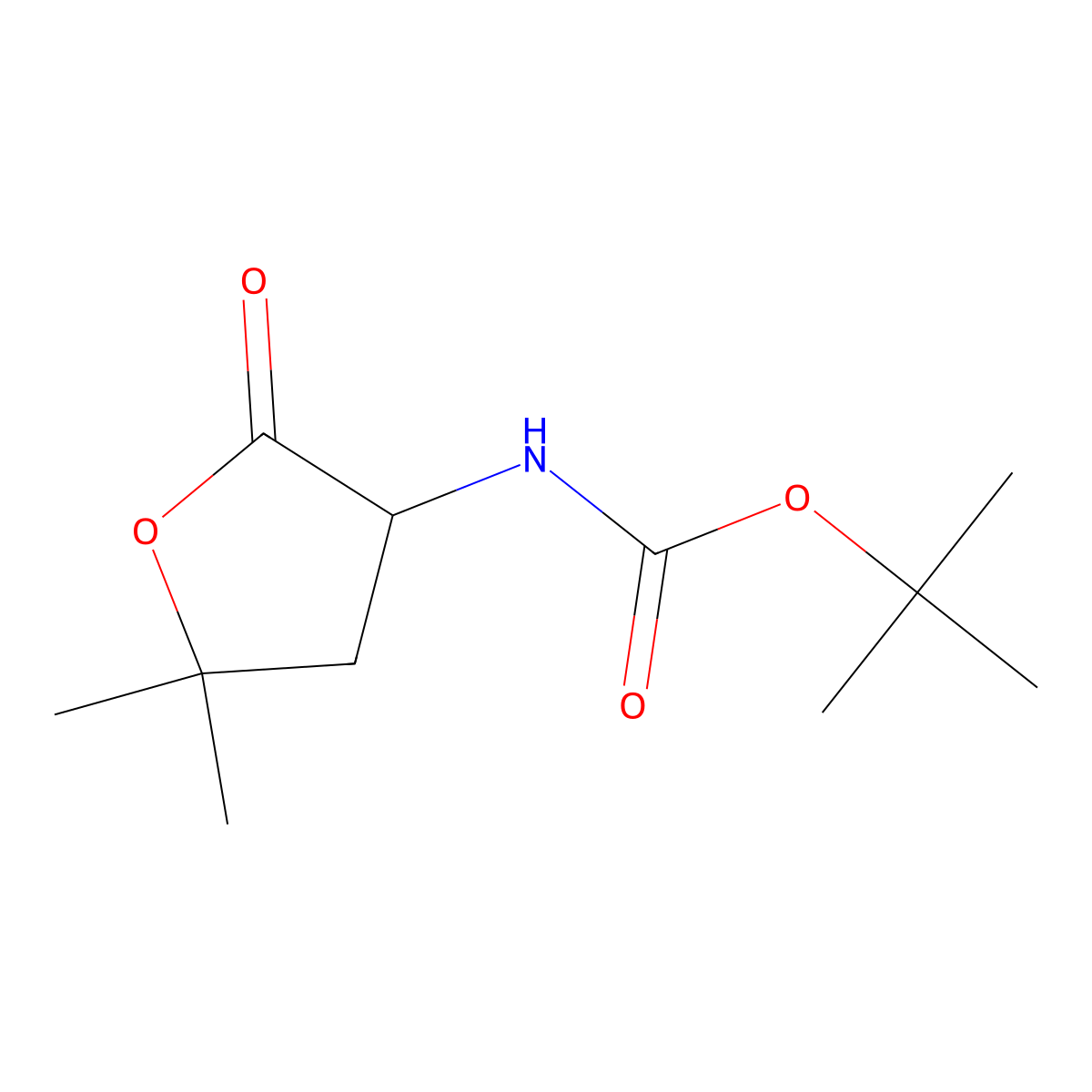 1,1-Dimethylethyl N-[(3S)-tetrahydro-5,5-dimethyl-2-oxo-3-furanyl]carbamate molecular structure, CAS 77443-35-7