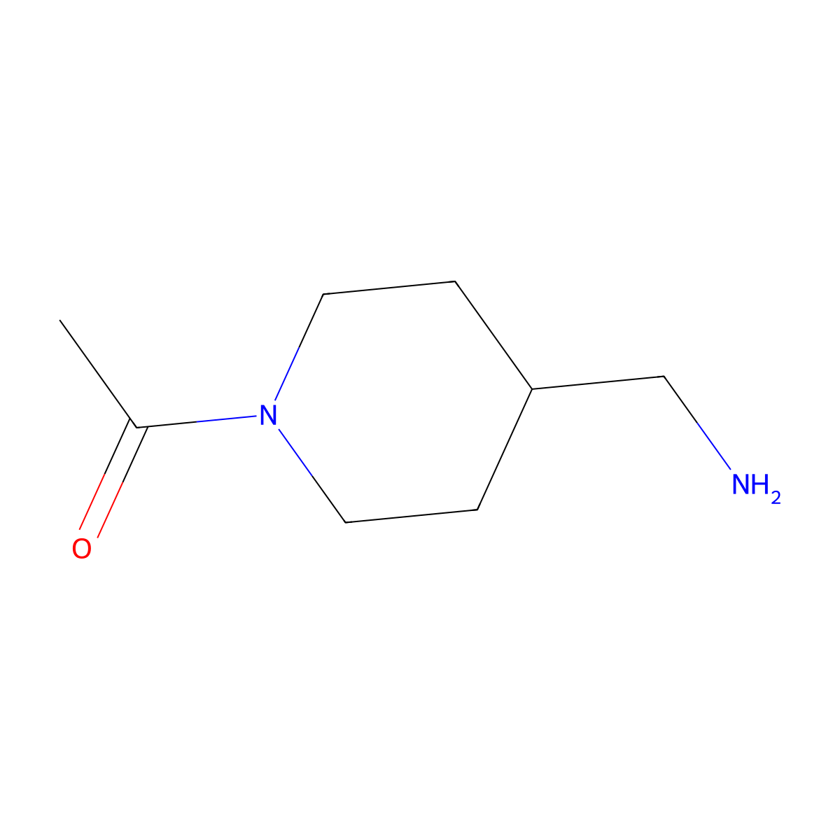 1-(4-(Aminomethyl)piperidin-1-yl)ethan-1-one molecular structure, CAS 77445-06-8