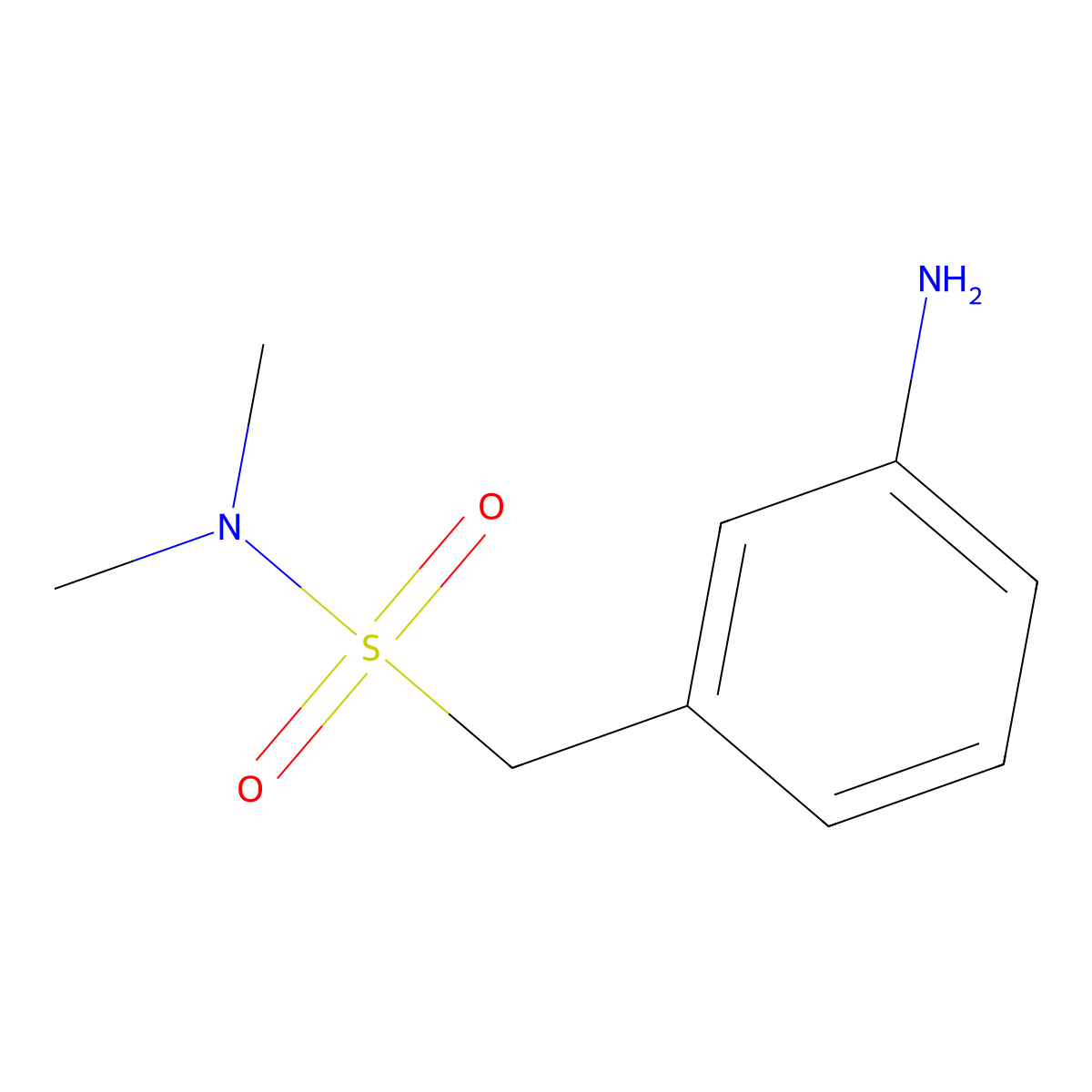 1-(3-aminophenyl)-N,N-dimethylmethanesulfonamide molecular structure, CAS 774461-97-1