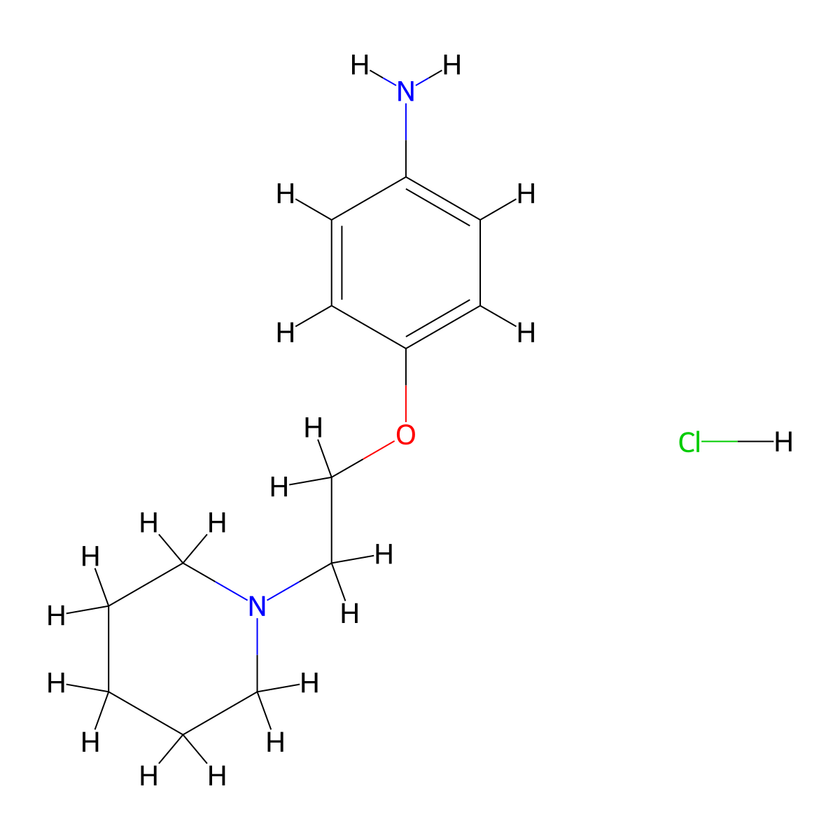 4-[2-(1-Piperidinyl)ethoxy]aniline hydrochloride molecular structure, CAS 774462-55-4