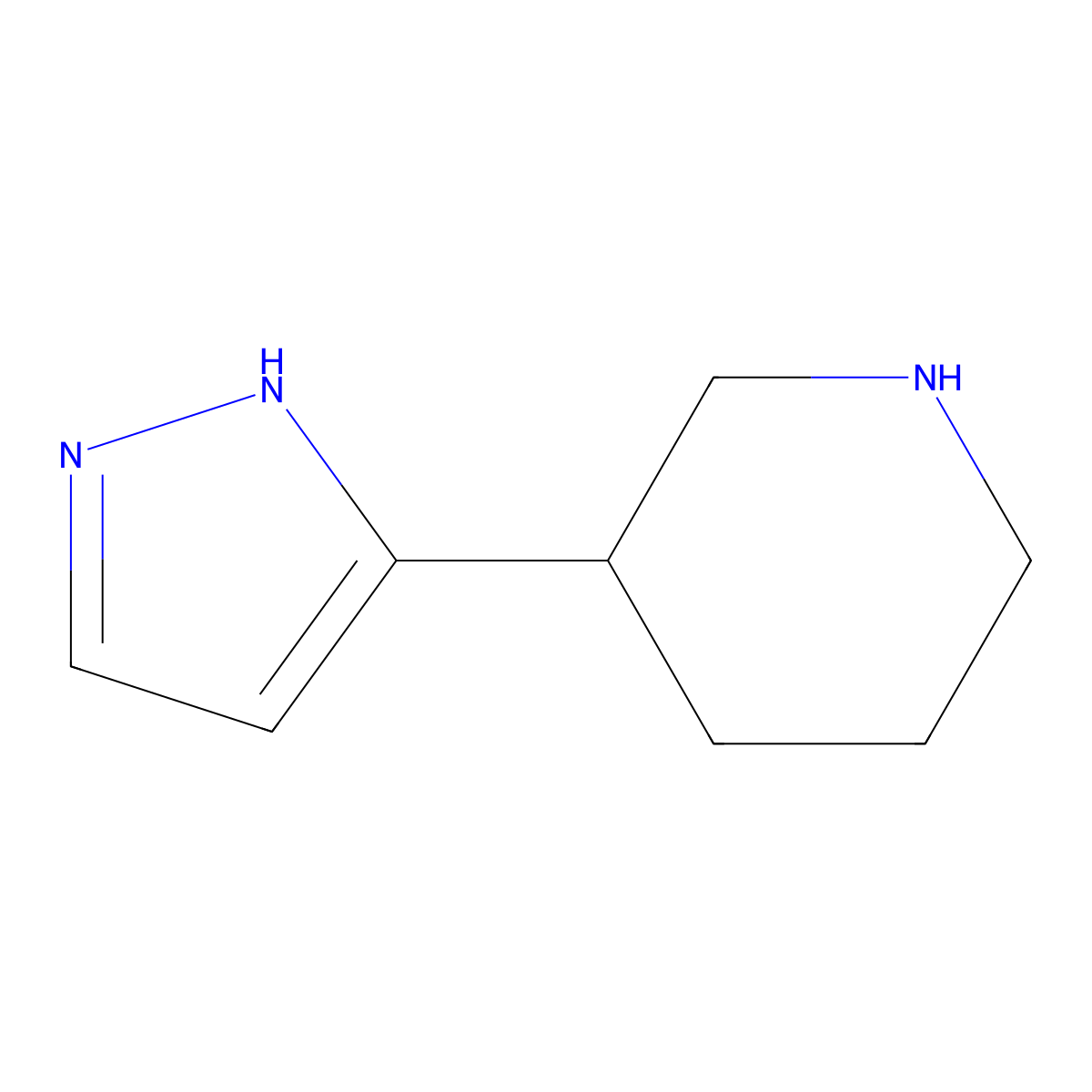 3-(1H-pyrazol-5-yl)piperidine molecular structure, CAS 774479-26-4