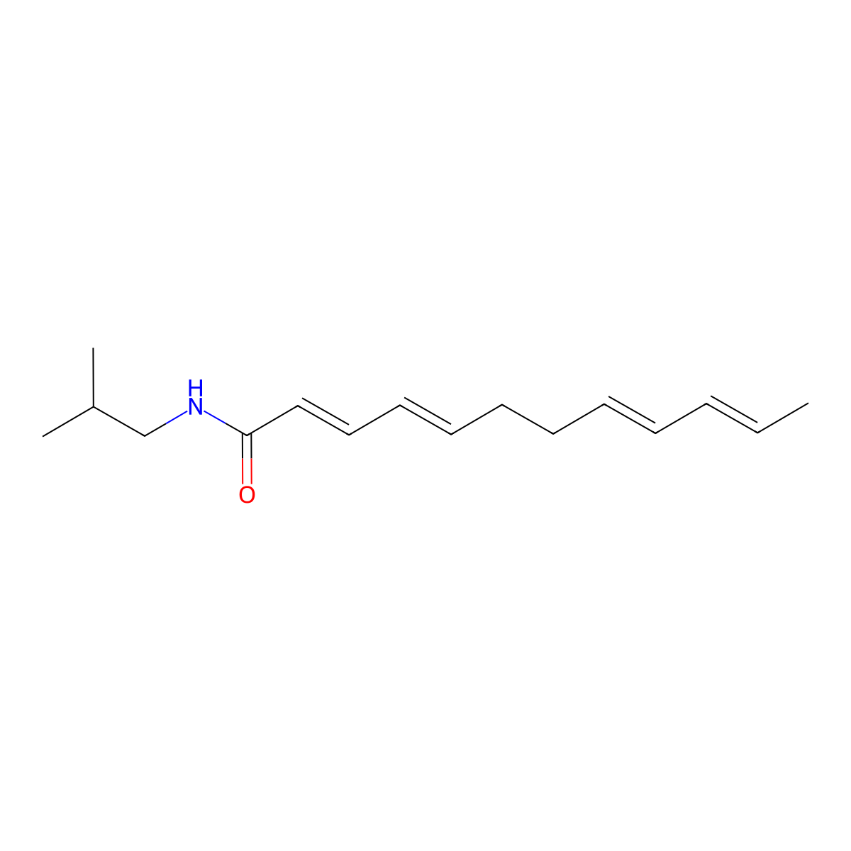Dodeca-2E,4E,8Z,10Z-Tetraenoic Acid Isobutylamide molecular structure, CAS 77448-63-6