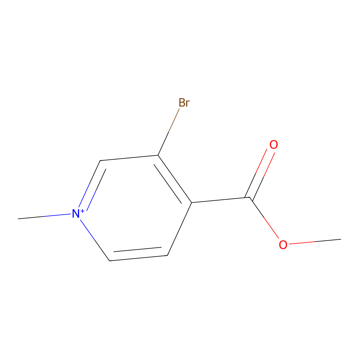 3-Bromo-4-(methoxycarbonyl)-1-methylpyridinium molecular structure, CAS 774488-41-4