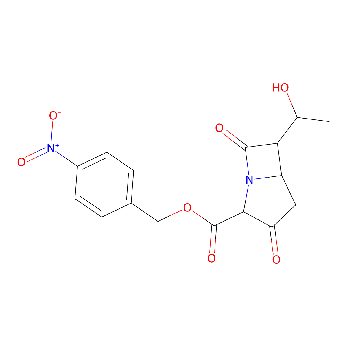 4-Nitrobenzyl 6-(1-hydroxyethyl)-3,7-dioxo-1-azabicyclo[3.2.0]heptane-2-carboxylate molecular structure, CAS 77449-43-5