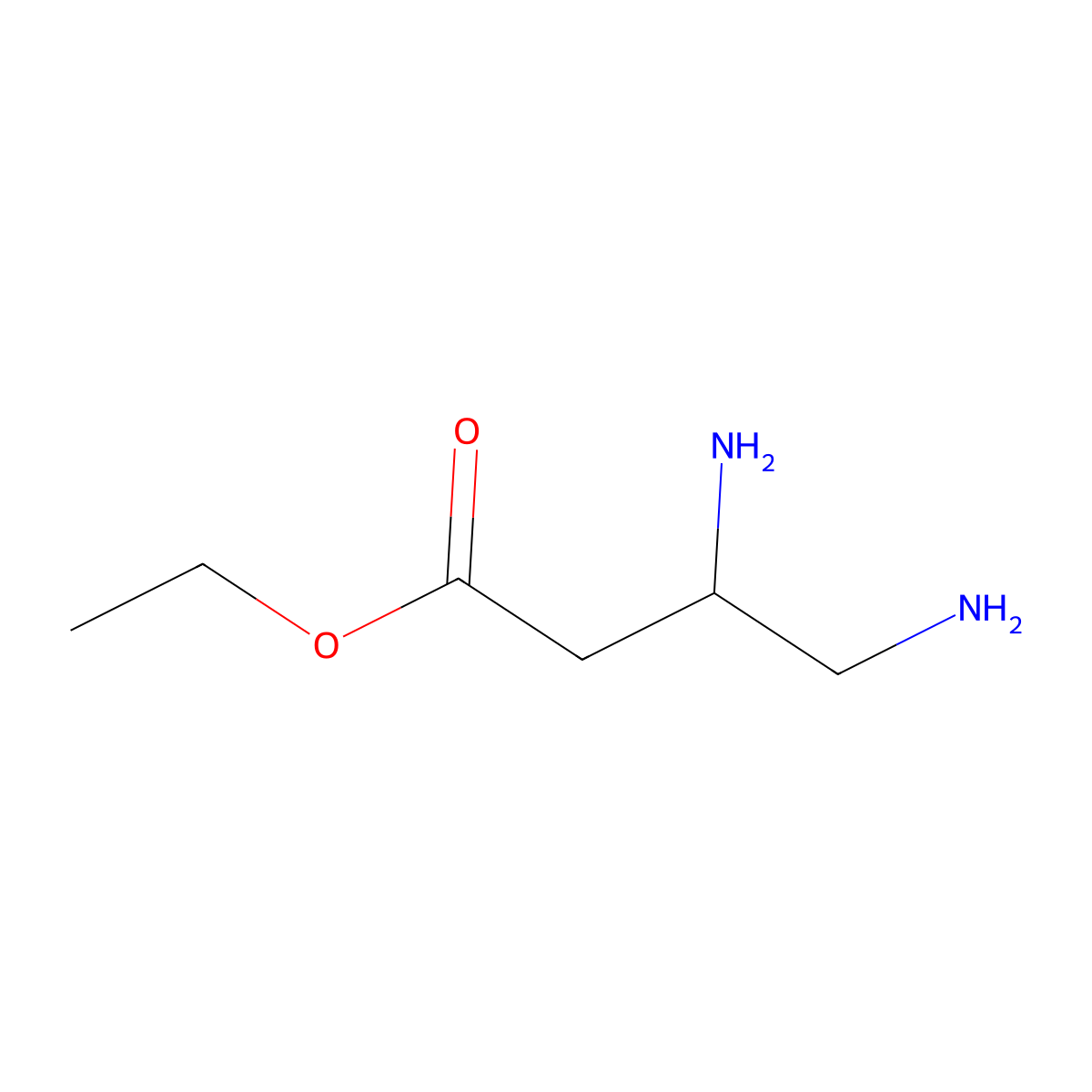 Ethyl 3,4-diaminobutanoate molecular structure, CAS 774498-28-1