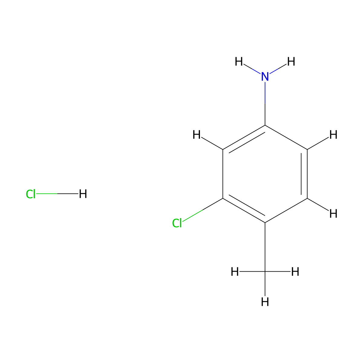 3-Chloro-4-methylaniline hydrochloride molecular structure, CAS 7745-89-3