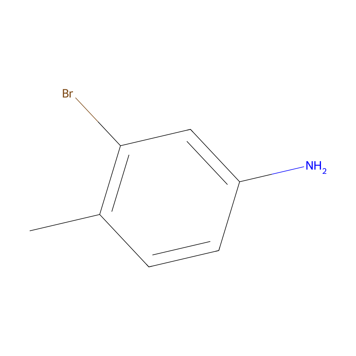 Benzenamine, 3-bromo-4-methyl- molecular structure, CAS 7745-91-7