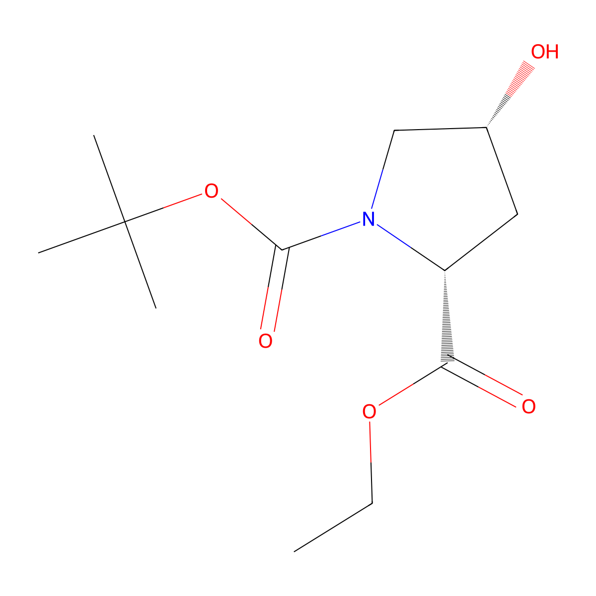 (4R)-4-Hydroxy-1-Boc-D-proline ethyl ester molecular structure, CAS 77450-00-1