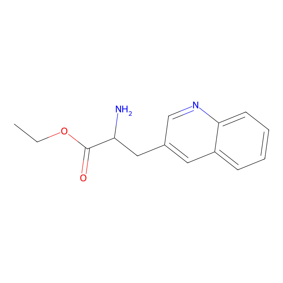 Ethyl 2-amino-3-(quinolin-3-yl)propanoate molecular structure, CAS 774502-20-4
