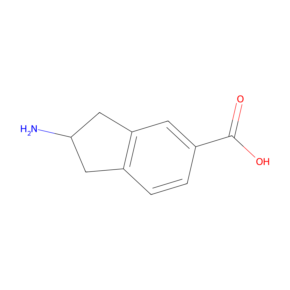 2-amino-2,3-dihydro-1H-indene-5-carboxylic acid molecular structure, CAS 774510-28-0