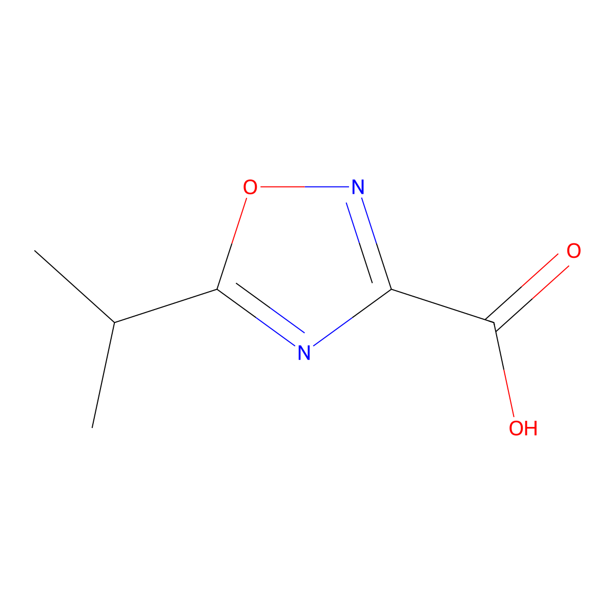 5-Isopropyl-1,2,4-oxadiazole-3-carboxylic acid molecular structure, CAS 774511-34-1
