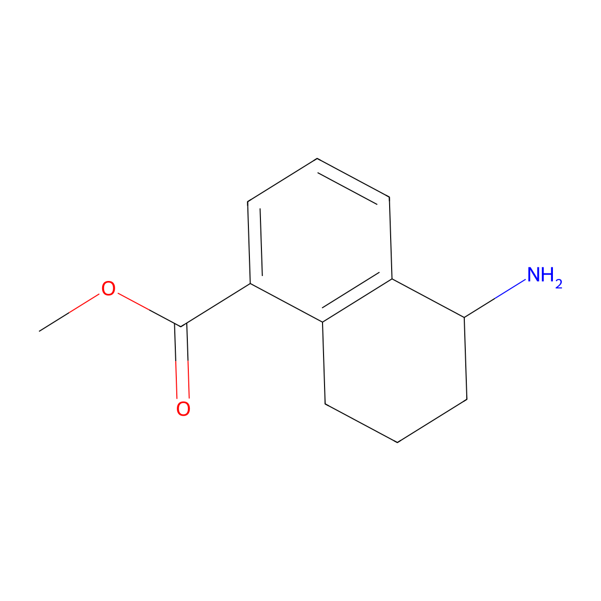 Methyl 5-amino-5,6,7,8-tetrahydronaphthalene-1-carboxylate molecular structure, CAS 774518-42-2