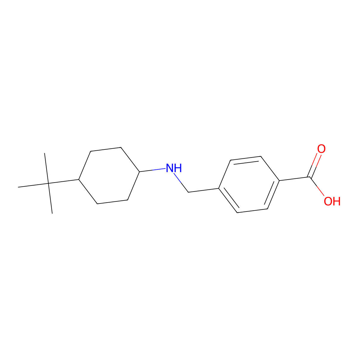 4-[[[4-(1,1-Dimethylethyl)cyclohexyl]amino]methyl]benzoic acid molecular structure, CAS 774527-47-8