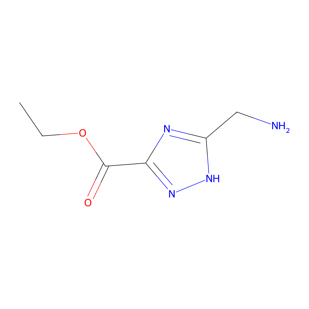 Ethyl 5-(aminomethyl)-1H-1,2,4-triazole-3-carboxylate molecular structure, CAS 774527-57-0