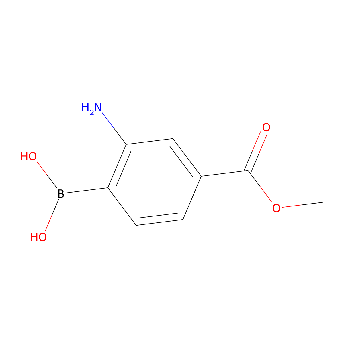 (2-Amino-4-(methoxycarbonyl)phenyl)boronic acid molecular structure, CAS 774530-27-7