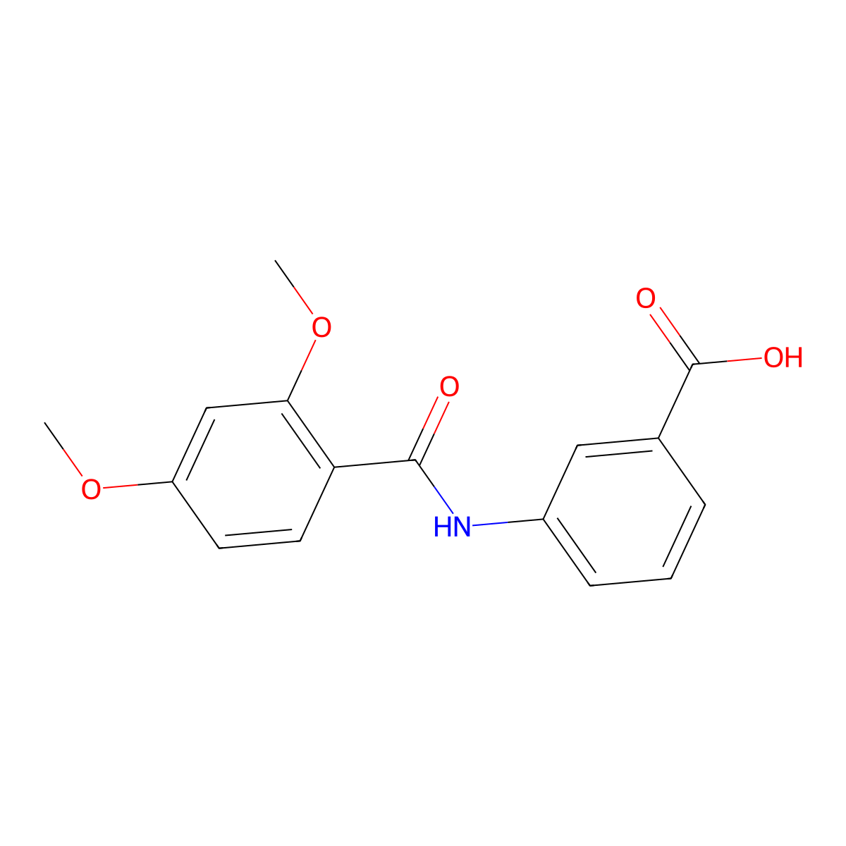 3-{[(2,4-Dimethoxyphenyl)carbonyl]amino}benzoic acid molecular structure, CAS 774543-79-2