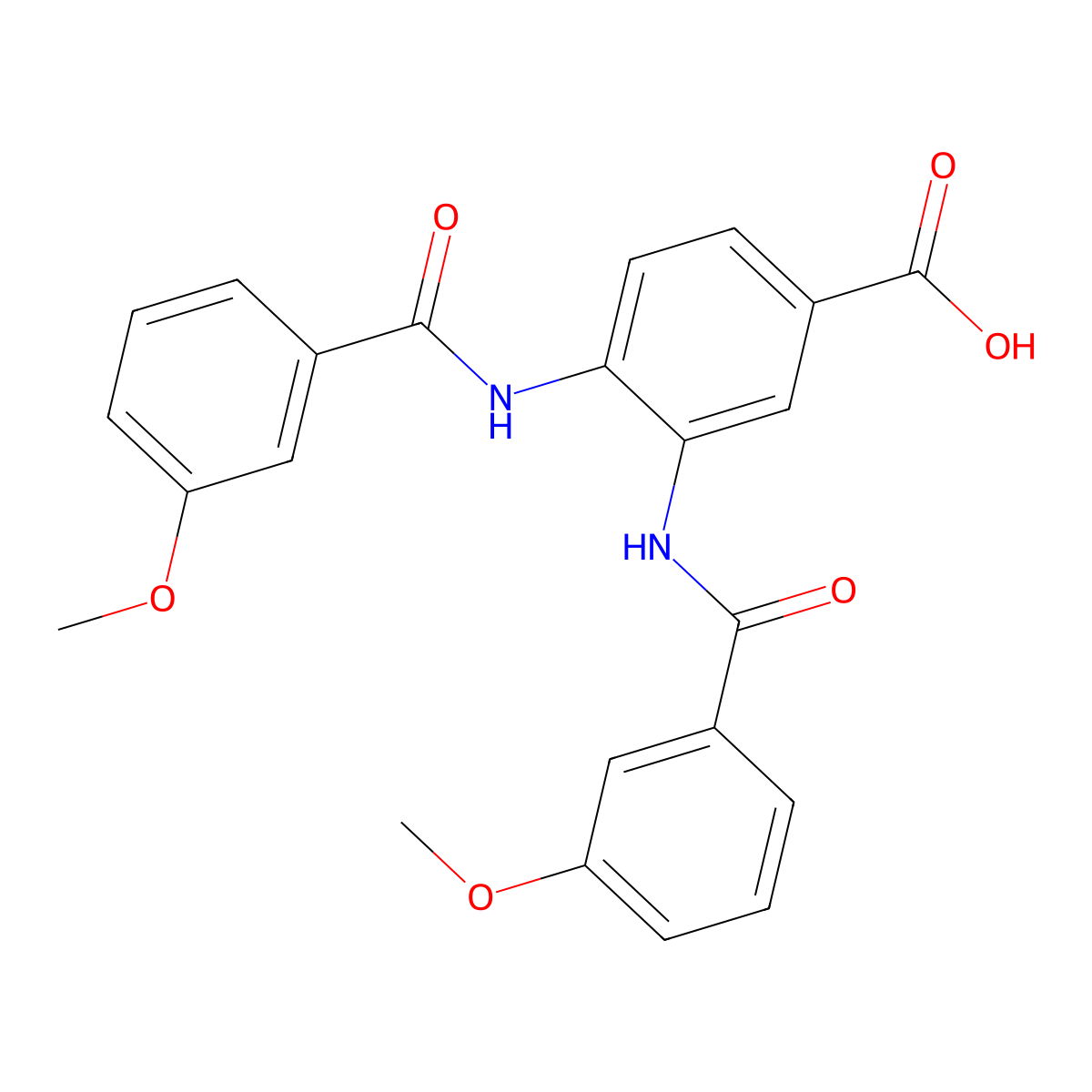 3,4-Bis{[(3-methoxyphenyl)carbonyl]amino}benzoic acid molecular structure, CAS 774543-83-8