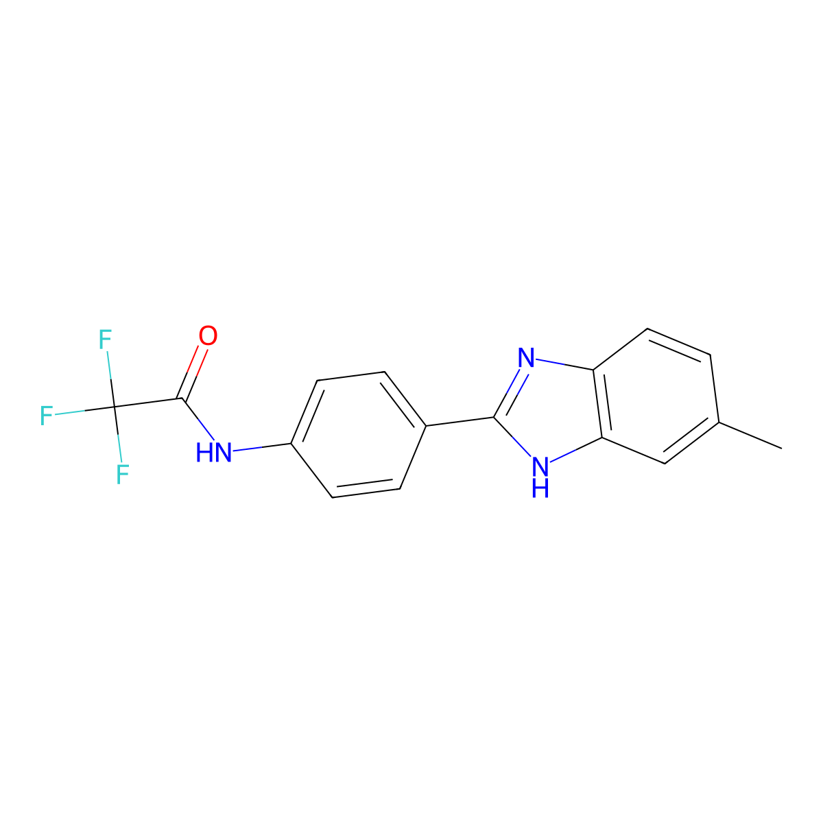 2,2,2-trifluoro-N-[4-(6-methyl-1H-benzimidazol-2-yl)phenyl]acetamide molecular structure, CAS 774543-91-8