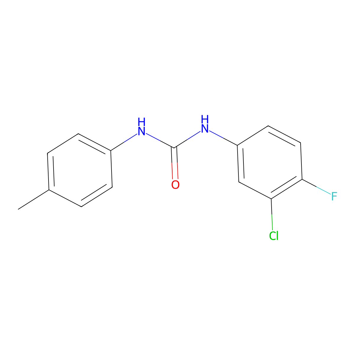 1-(3-Chloro-4-fluorophenyl)-3-(4-methylphenyl)urea molecular structure, CAS 774545-51-6