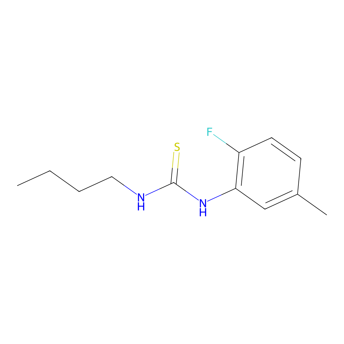 1-Butyl-3-(2-fluoro-5-methylphenyl)thiourea molecular structure, CAS 774545-65-2