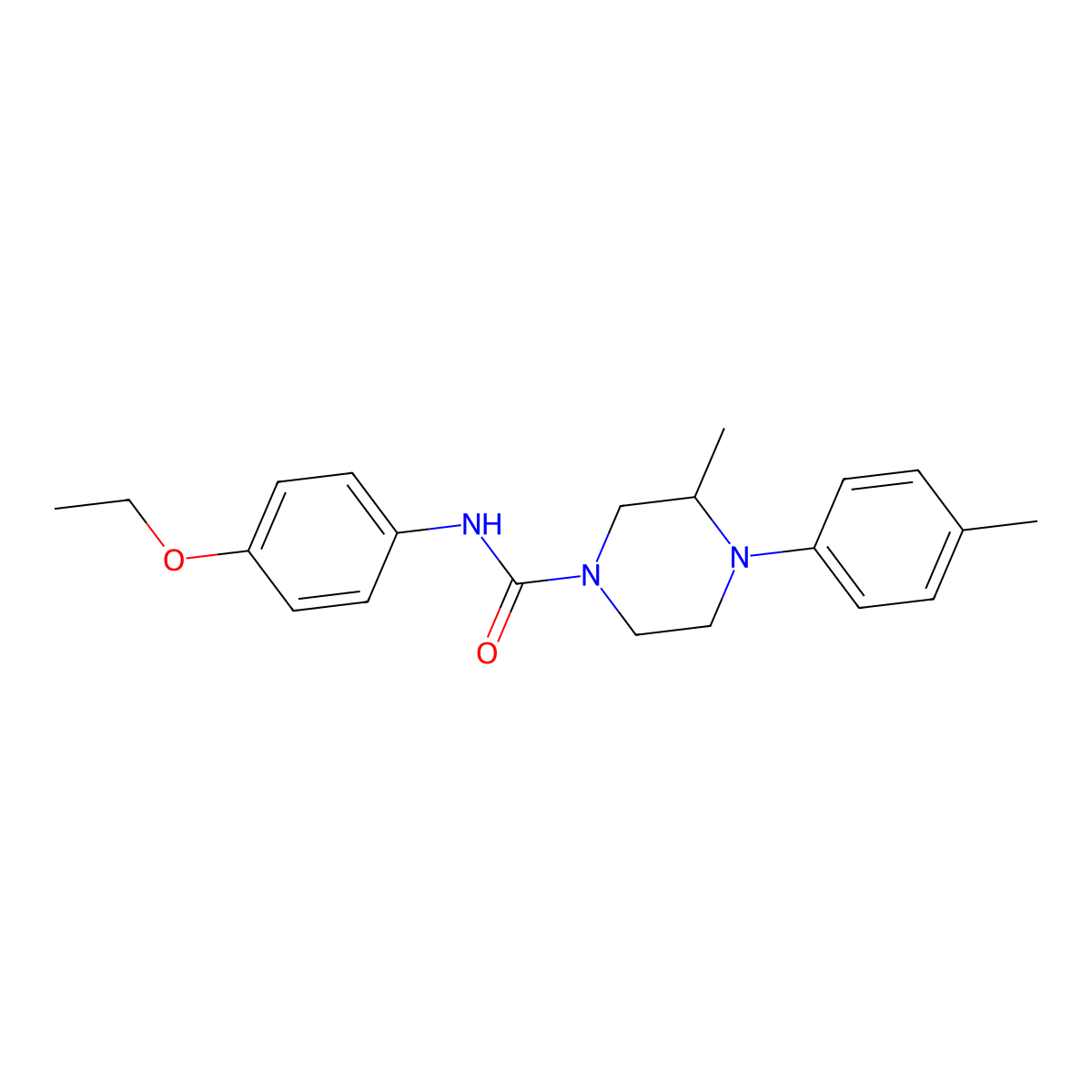 N-(4-ethoxyphenyl)-3-methyl-4-(4-methylphenyl)piperazine-1-carboxamide molecular structure, CAS 774545-93-6