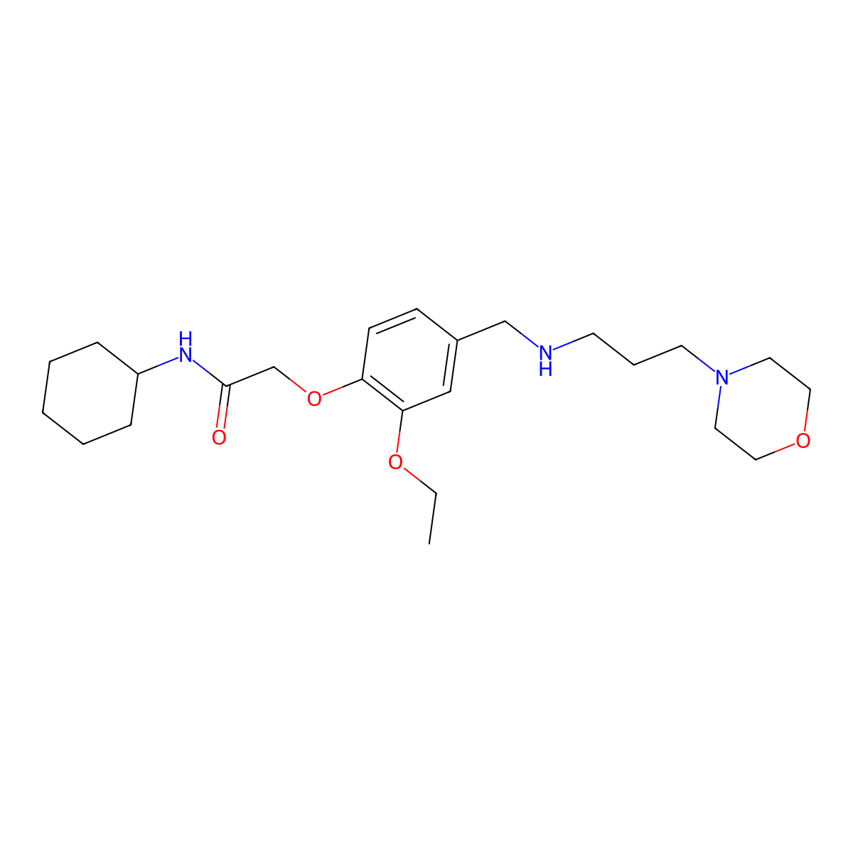 N-cyclohexyl-2-[2-ethoxy-4-[(3-morpholin-4-ylpropylamino)methyl]phenoxy]acetamide molecular structure, CAS 774546-16-6
