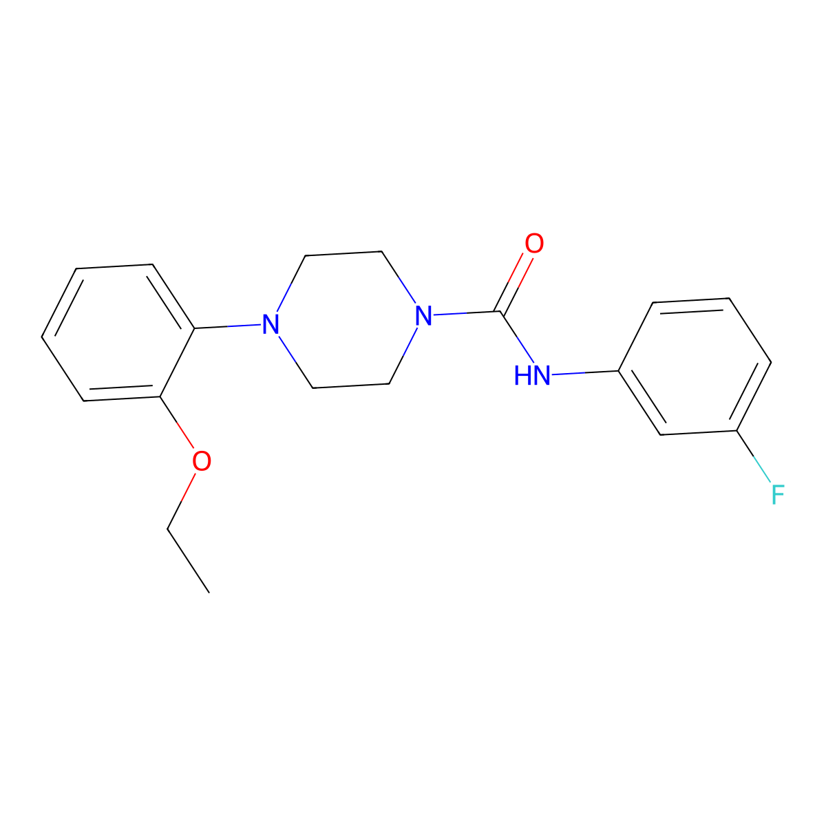 4-(2-ethoxyphenyl)-N-(3-fluorophenyl)piperazine-1-carboxamide molecular structure, CAS 774546-17-7