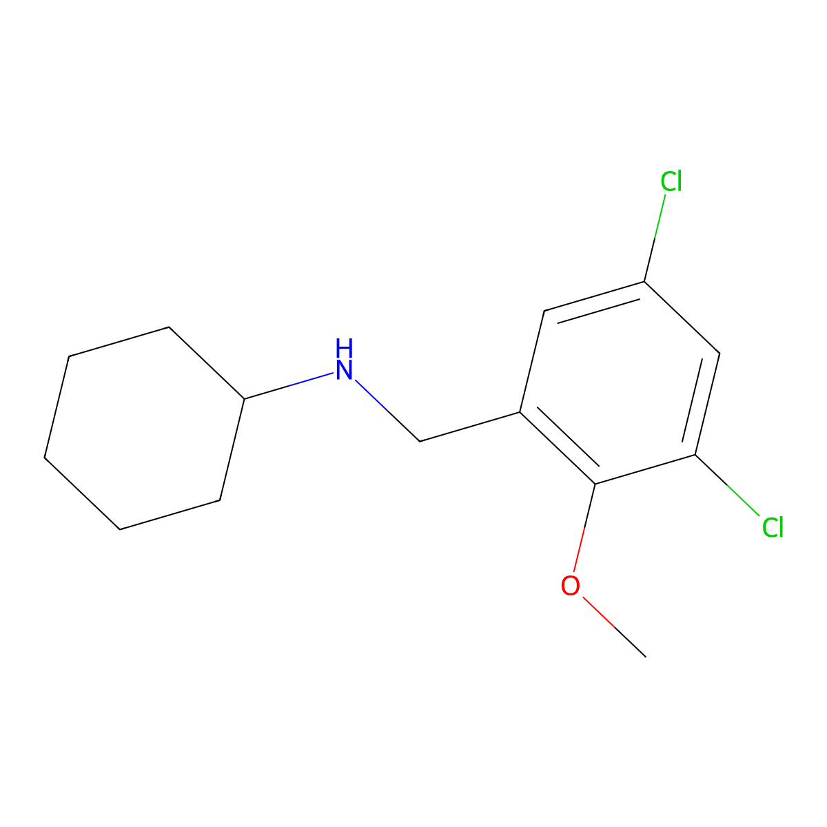 N-(3,5-dichloro-2-methoxybenzyl)cyclohexanamine molecular structure, CAS 774546-20-2