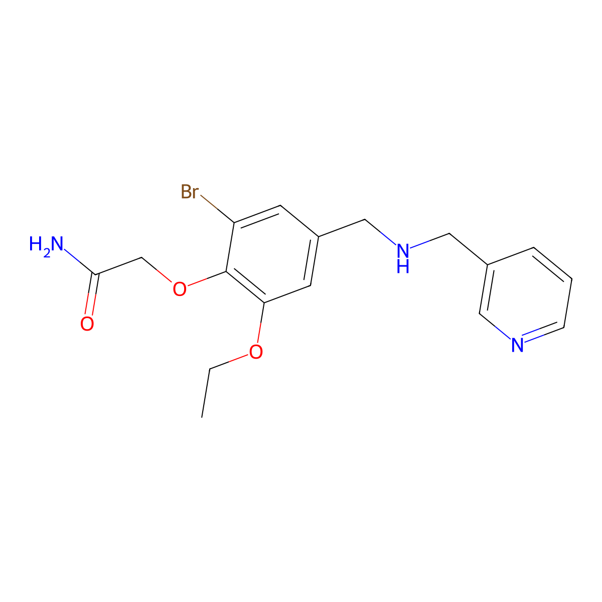 2-[2-Bromo-6-ethoxy-4-[(pyridin-3-ylmethylamino)methyl]phenoxy]acetamide molecular structure, CAS 774546-35-9