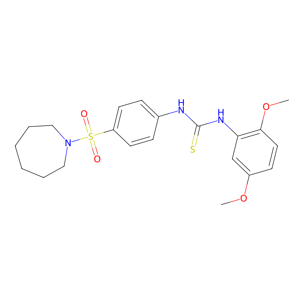 1-[4-(Azepan-1-ylsulfonyl)phenyl]-3-(2,5-dimethoxyphenyl)thiourea molecular structure, CAS 774546-38-2