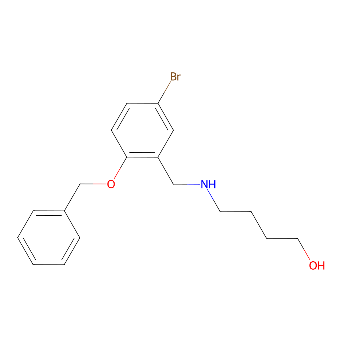 4-{[2-(Benzyloxy)-5-bromobenzyl]amino}-1-butanol molecular structure, CAS 774546-49-5