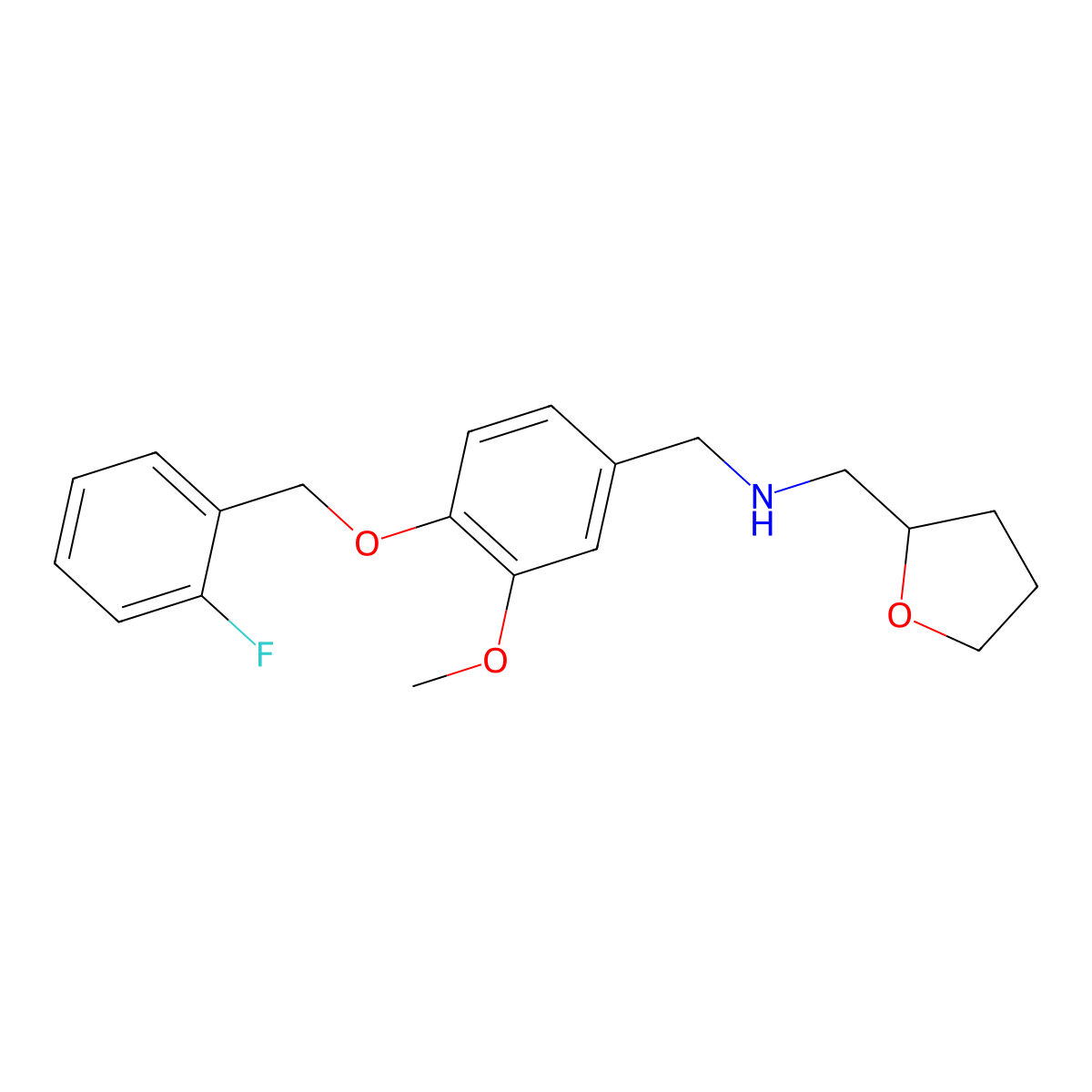N-[[4-[(2-fluorophenyl)methoxy]-3-methoxyphenyl]methyl]-1-(oxolan-2-yl)methanamine molecular structure, CAS 774546-57-5