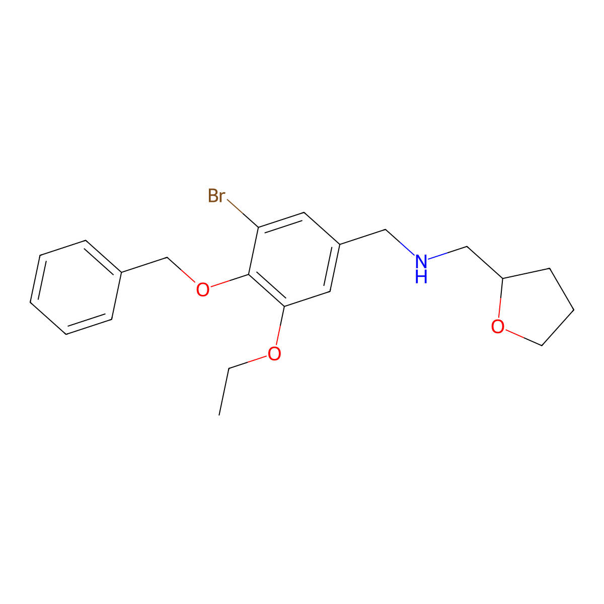 (4-Benzyloxy-3-bromo-5-ethoxy-benzyl)-(tetrahydro-furan-2-ylmethyl)-amine molecular structure, CAS 774546-63-3