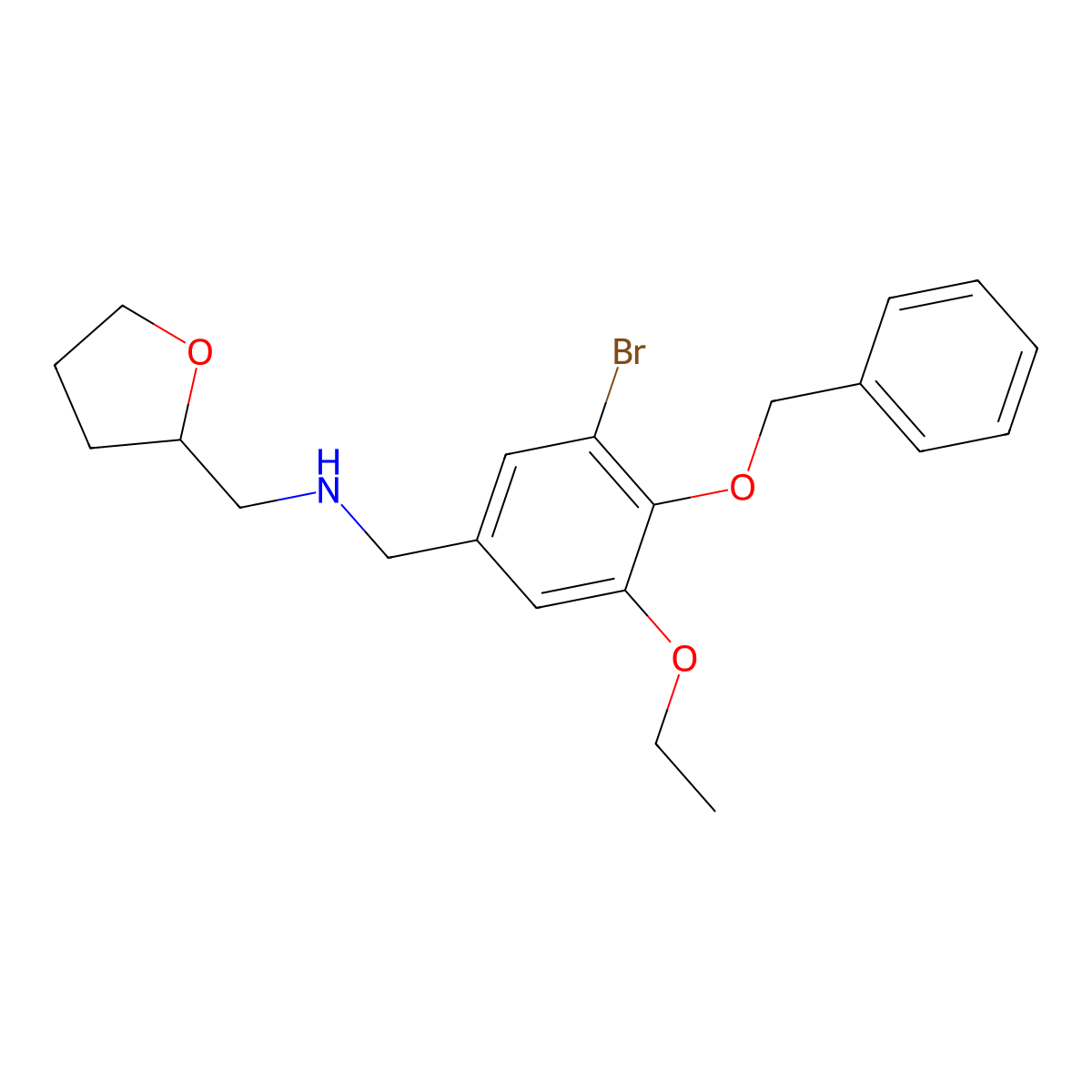 (4-Benzyloxy-3-bromo-5-ethoxy-benzyl)-(tetrahydro-furan-2-ylmethyl)-amine molecular structure, CAS 774546-63-3