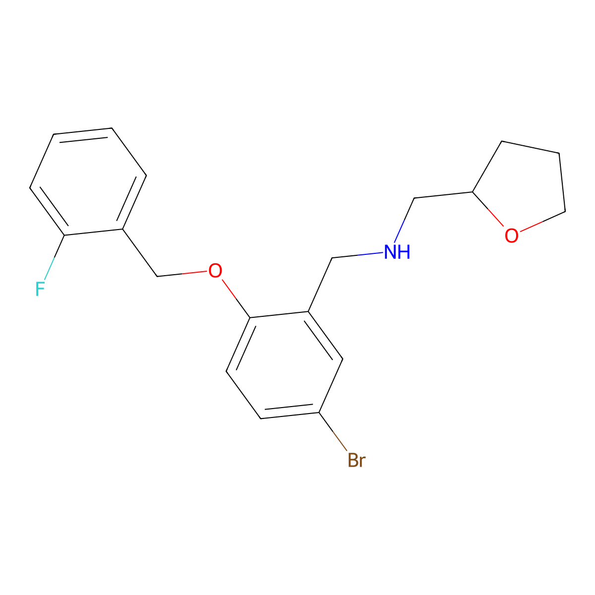 N-{5-bromo-2-[(2-fluorobenzyl)oxy]benzyl}-N-(tetrahydro-2-furanylmethyl)amine molecular structure, CAS 774546-67-7