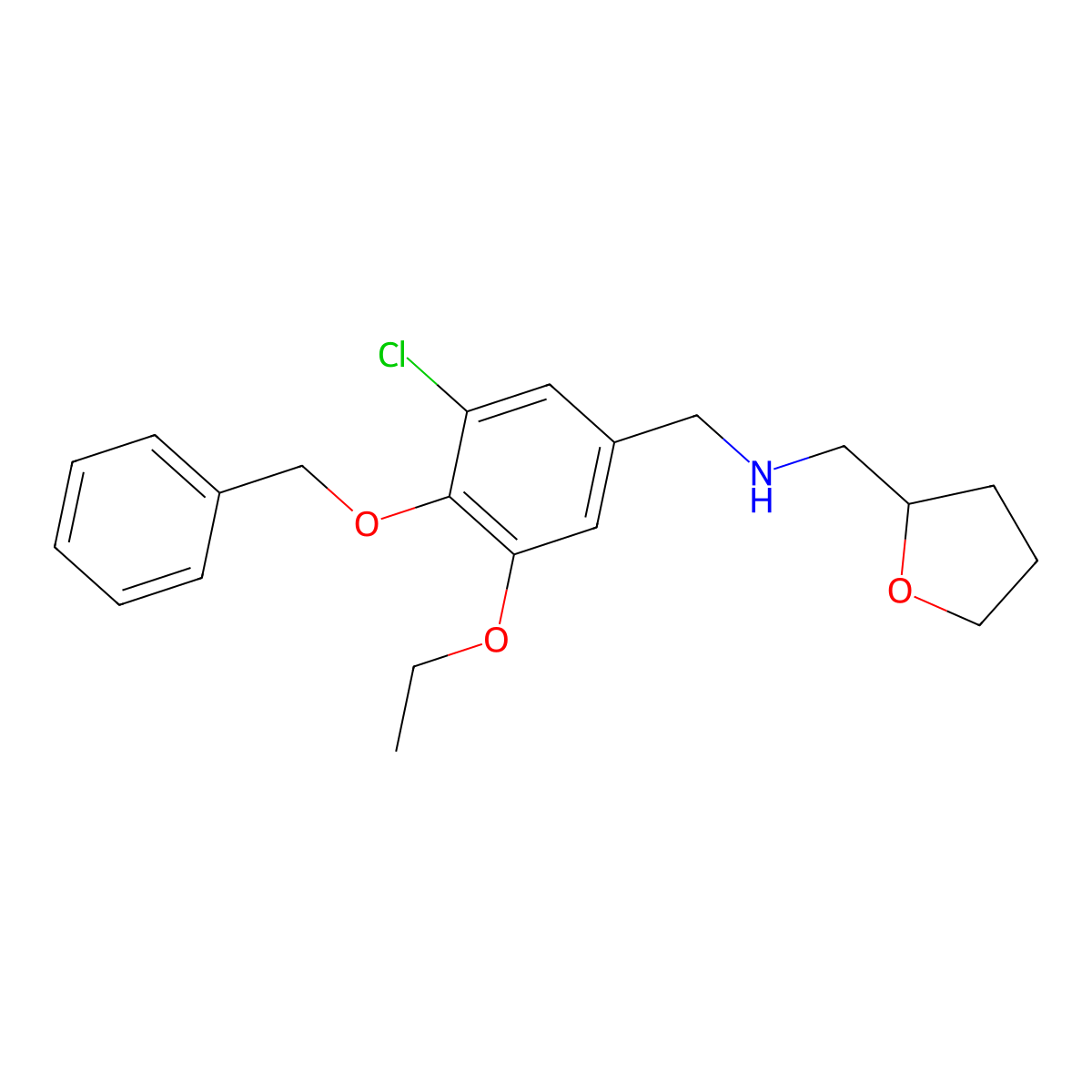 N-[(3-chloro-5-ethoxy-4-phenylmethoxyphenyl)methyl]-1-(oxolan-2-yl)methanamine molecular structure, CAS 774546-71-3