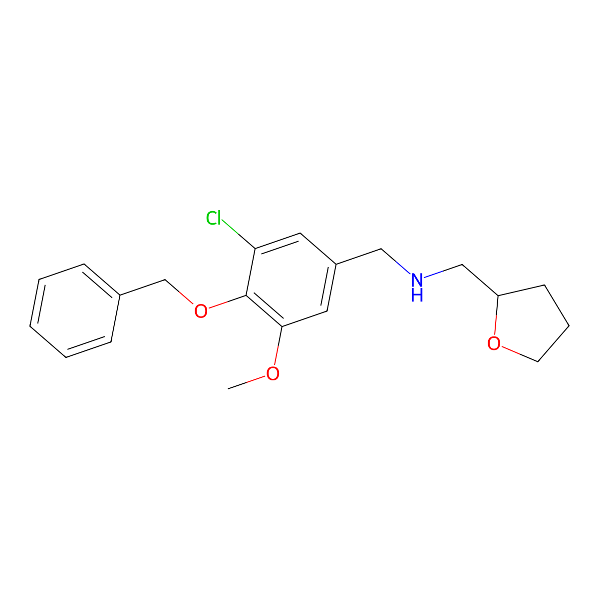 N-[(3-chloro-5-methoxy-4-phenylmethoxyphenyl)methyl]-1-(oxolan-2-yl)methanamine molecular structure, CAS 774546-73-5