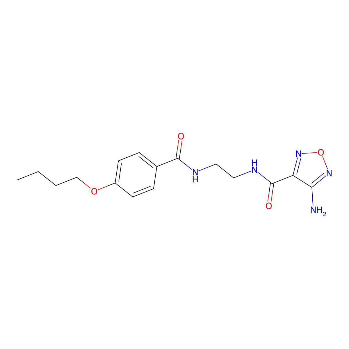 4-amino-N-[2-[(4-butoxybenzoyl)amino]ethyl]-1,2,5-oxadiazole-3-carboxamide molecular structure, CAS 774546-90-6