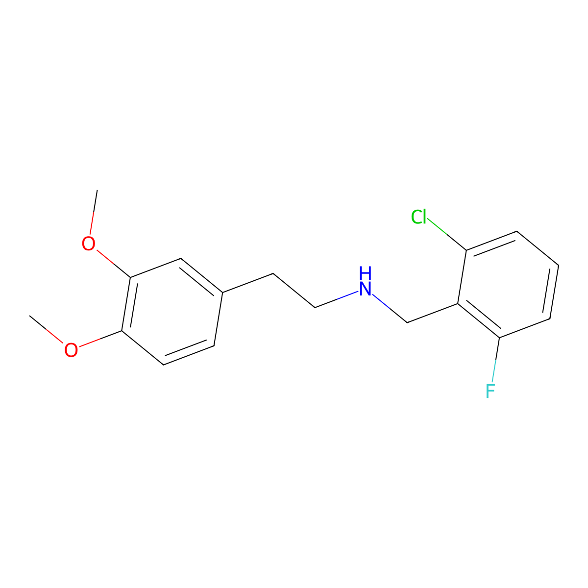 N-(2-chloro-6-fluorobenzyl)-2-(3,4-dimethoxyphenyl)ethanamine molecular structure, CAS 774547-07-8