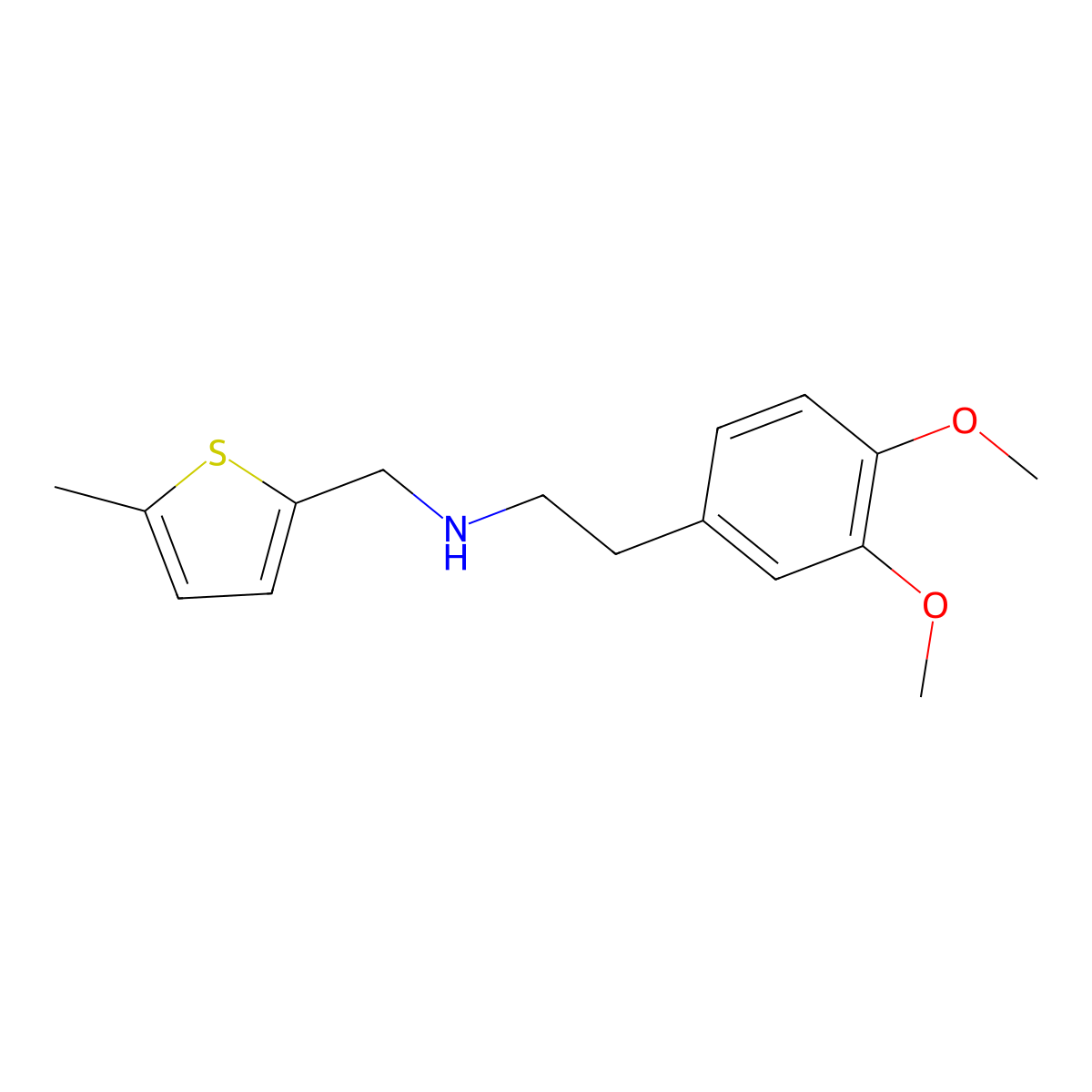 2-(3,4-dimethoxyphenyl)-N-[(5-methylthiophen-2-yl)methyl]ethanamine molecular structure, CAS 774547-08-9