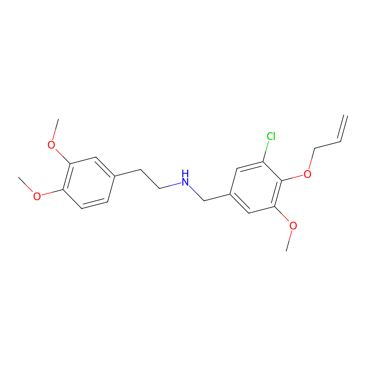 N-[(3-chloro-5-methoxy-4-prop-2-enoxyphenyl)methyl]-2-(3,4-dimethoxyphenyl)ethanamine molecular structure, CAS 774547-10-3