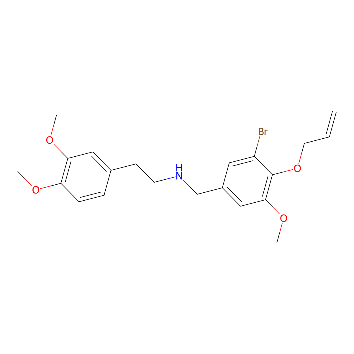 N-[(3-bromo-5-methoxy-4-prop-2-enoxyphenyl)methyl]-2-(3,4-dimethoxyphenyl)ethanamine molecular structure, CAS 774547-11-4