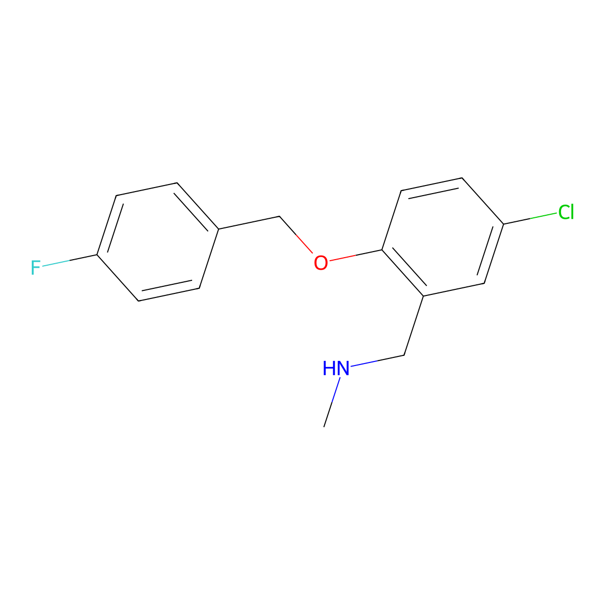 1-{5-chloro-2-[(4-fluorobenzyl)oxy]phenyl}-N-methylmethanamine molecular structure, CAS 774547-34-1