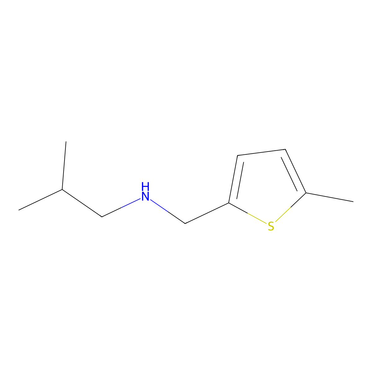 (2-Methylpropyl)[(5-methylthiophen-2-yl)methyl]amine molecular structure, CAS 774547-45-4