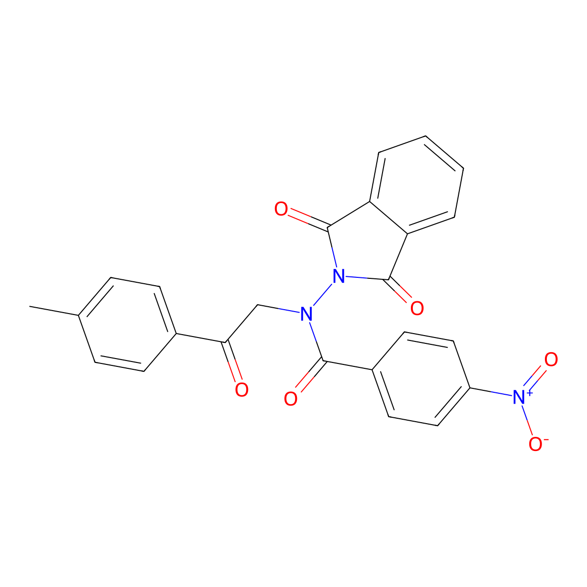 N-(1,3-dioxoisoindol-2-yl)-N-[2-(4-methylphenyl)-2-oxoethyl]-4-nitrobenzamide molecular structure, CAS 774547-48-7