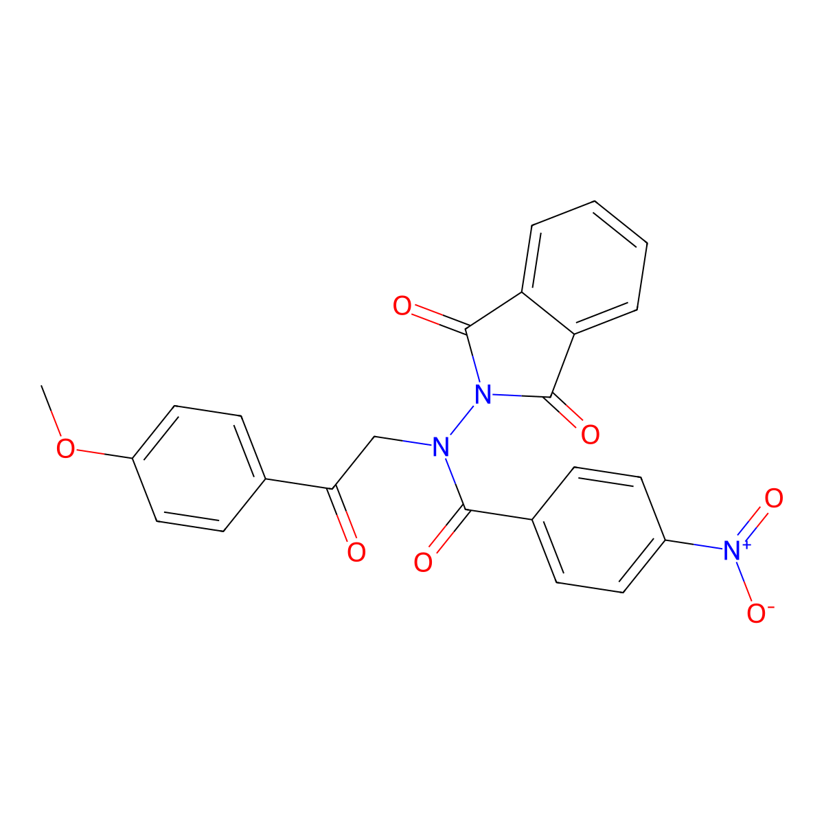 N-(1,3-dioxoisoindol-2-yl)-N-[2-(4-methoxyphenyl)-2-oxoethyl]-4-nitrobenzamide molecular structure, CAS 774547-50-1